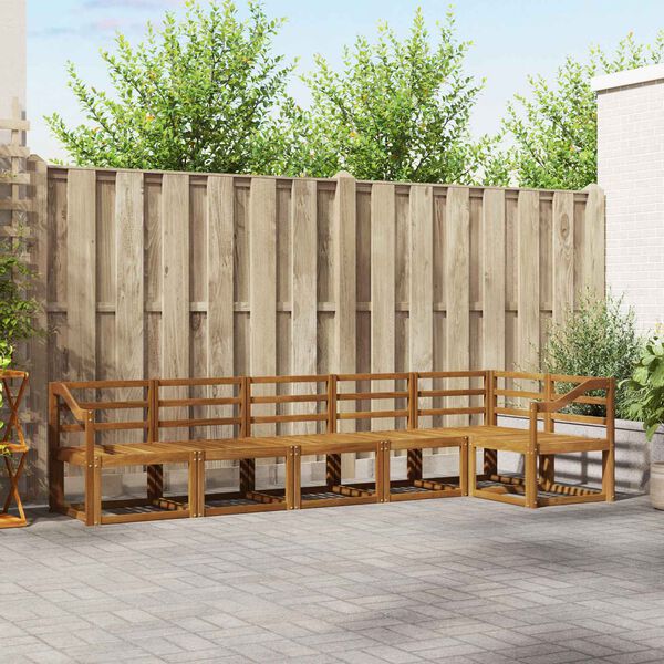 vidaXL Set de canapele de exterior 6 pcs natural Lemn Solid de Acacia