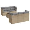 vidaXL Set canapele de grădină, 7 piese, cu perne, bej, poliratan
