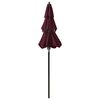 vidaXL Umbrelă de grădină 3 niveluri, st&acirc;lp aluminiu, roșu bordo, 2 m