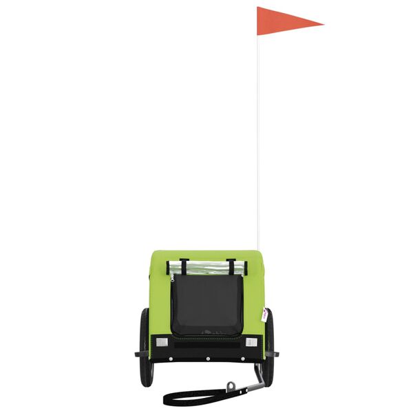 vidaXL Remorcă bicicletă animale companie, verde/negru, oxford/fier