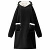 vidaXL Hanorac pătură Negru L Fleece și Flanel