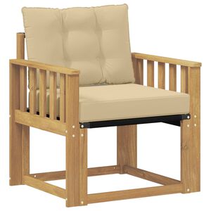 vidaXL Canapea de exterior Lemn solid de Acacia și Textilene Alb