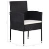 vidaXL Set mobilier de exterior cu perne, 9 piese, negru, poliratan