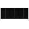 vidaXL Dulap pentru discuri de vinil Stejar Negru 100 x 38 x 48 cm