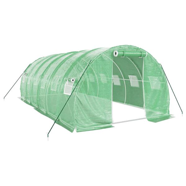vidaXL Seră cu cadru din oțel, verde, 18 m², 6x3x2 m