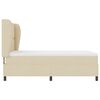 vidaXL Pat cu arcuri cu saltea cu headboard Crem 140 x 190 cm țesătură