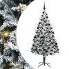 vidaXL Brad de Crăciun artificial Alb 210 cm PVC și Oțel și Plastic
