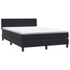 vidaXL Pat box spring cu saltea, negru, 160x210 cm, catifea