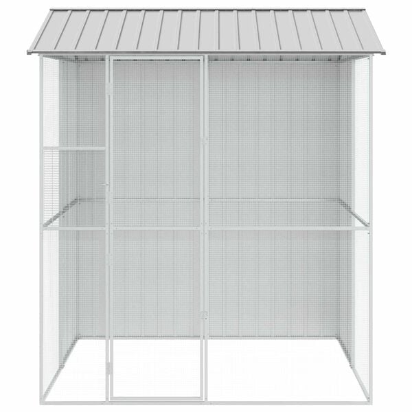 vidaXL Cușcă pentru păsări Gri 215 x 210 x 247 cm Oțel Galvanizat
