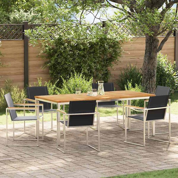 vidaXL Setdediningpentrugrădină 7 pcs LemnDeTeakSolid