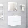 vidaXL Set mobilier de baie, alb, lemn prelucrat