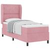 vidaXL Pat cu arcuri cu headboard Manual Roz 200 x 80 cm Catifea