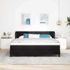vidaXL Pat cu arcuri cu saltea cu headboard Negru 180 x 200 cm Catifea