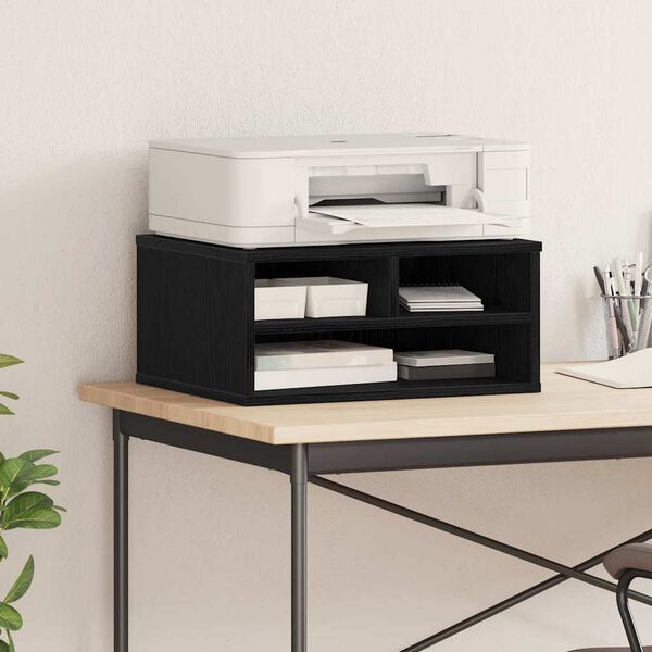 vidaXL Suport pentru imprimantă Stejar negru 49 x 40 x 22.5 cm