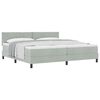 vidaXL Pat cu arcuri cu headboard Gri deschis 200 x 200 cm Catifea