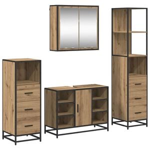 vidaXL Set de mobilier pentru baie 4 buc. Stejar Artizanal