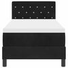 vidaXL Pat cu arcuri cu saltea cu headboard Negru 80 x 200 cm Catifea