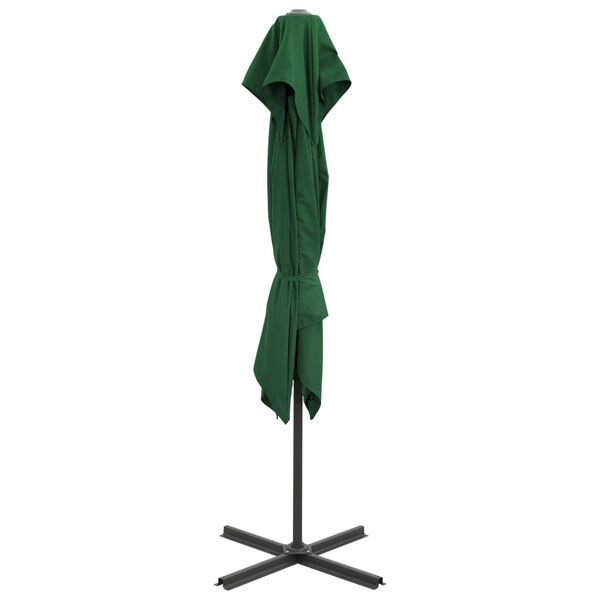 vidaXL Umbrelă în consolă cu înveliș dublu, verde, 250x250 cm