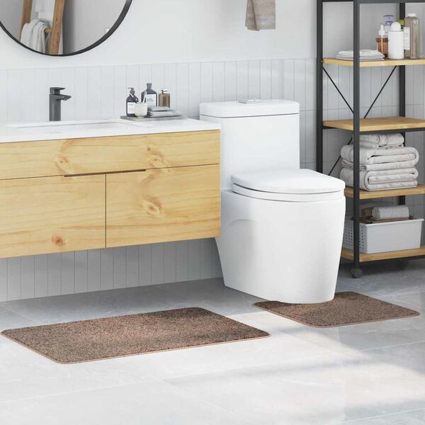 vidaXL Set de mochete anti-derapante pentru baie 2 pcs Maro PP