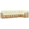 vidaXL Set de canapele de exterior 6 buc. Alb și crem Poliester