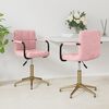 vidaXL Scaune de bucătărie pivotante, 2 buc., roz, catifea