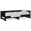 vidaXL Pat extensibil de zi, negru, 2x(90x190) cm, lemn masiv pin