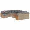 vidaXL Set canapele de grădină, 13 piese, cu perne, bej, poliratan
