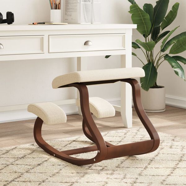 vidaXL Scaun de genunchi, crem, 48x71x51 cm, placaj de mesteacăn