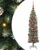 vidaXL Copac Artificial Slăb de Crăciun Verde și alb 150 cm