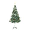 vidaXL Brad Crăciun artificial pre-iluminat globuri/conuri pin, 180 cm