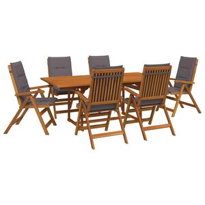 vidaXL Set de dining pentru exterior cu parasolar 8 buc. Antracit