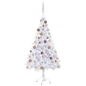 vidaXL Brad de Crăciun pre-iluminat cu globuri, 120 cm, 230 ramuri