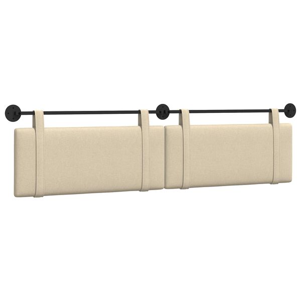 vidaXL Cap de pat suspendat Pe perete Crem 210 x 55 x 5 cm țesătură
