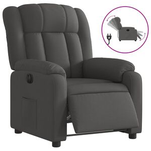 vidaXL Fotoliu rabatabil electric, gri &icirc;nchis, material textil