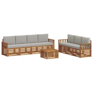 vidaXL Seturi de canapele cu pernă 8 pcs Gri natural și deschis