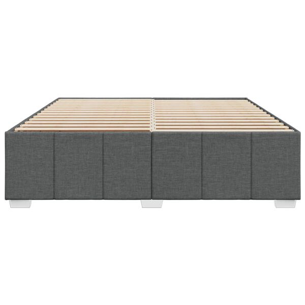 vidaXL Cadru de pat fără saltea, gri &icirc;nchis, 180x200 cm, textil