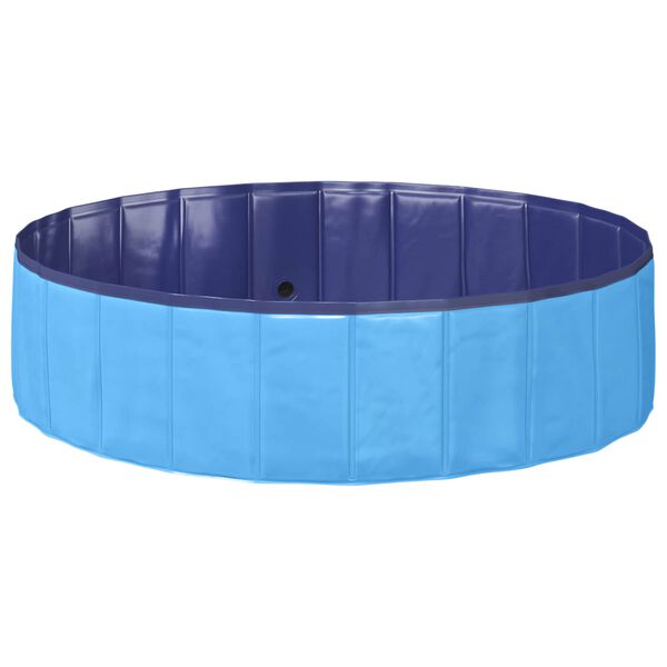 vidaXL Piscină pliabilă pentru c&acirc;ini albastru 120 x 120 x 30 cm PVC
