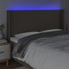 vidaXL Tăblie de pat cu LED, gri taupe, 203x16x118/128 cm, textil