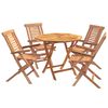 vidaXL Set bistro de grădină pliabil, 5 piese natural