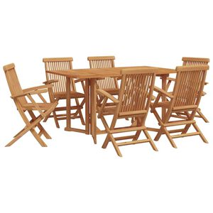 vidaXL Set de masă pentru grădină 7 buc. Maro Lemn solid de tec