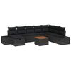 vidaXL Set de canapele pentru grădină 9 buc. Negru Rattan poli