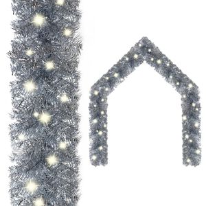 vidaXL Ghirlandă de Crăciun cu lumini LED, argintiu, 10 m