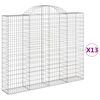 vidaXL Coș gabion arcuit, 13 buc, 200x30x160/180 cm, fier galvanizat