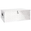 vidaXL Cutie de depozitare, argintiu, 100x55x37 cm, aluminiu