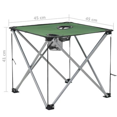 vidaXL Set masă și scaune de camping, 3 piese, verde