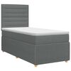 vidaXL Pat boxspring cu saltea cu headboard Gri &icirc;nchis Unic Țesătură