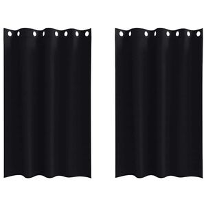 vidaXL Perdele Opaque cu Inel 2 buc. Negru 175 x 140 cm Poliester