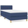 vidaXL Pat box spring cu saltea, albastru, 80x200 cm, textil