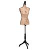 vidaXL Bust expunere haine damă, maro/negru, manechin croitorie, iută