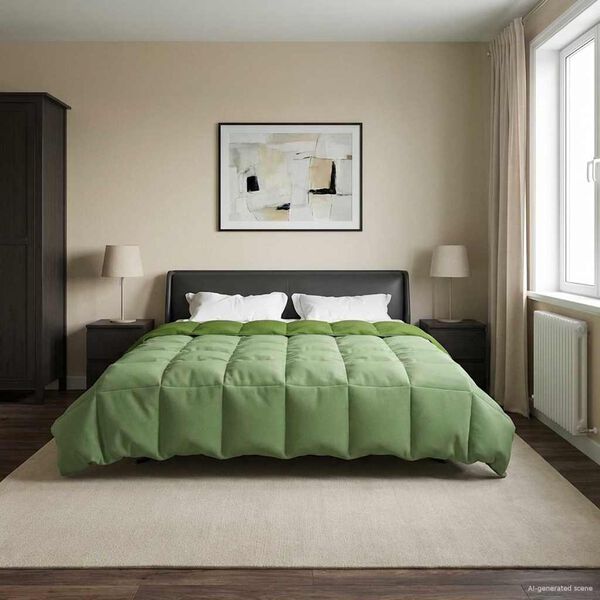 vidaXL Duvet de iarnă Patos Verde 200 x 220 cm Microfibră